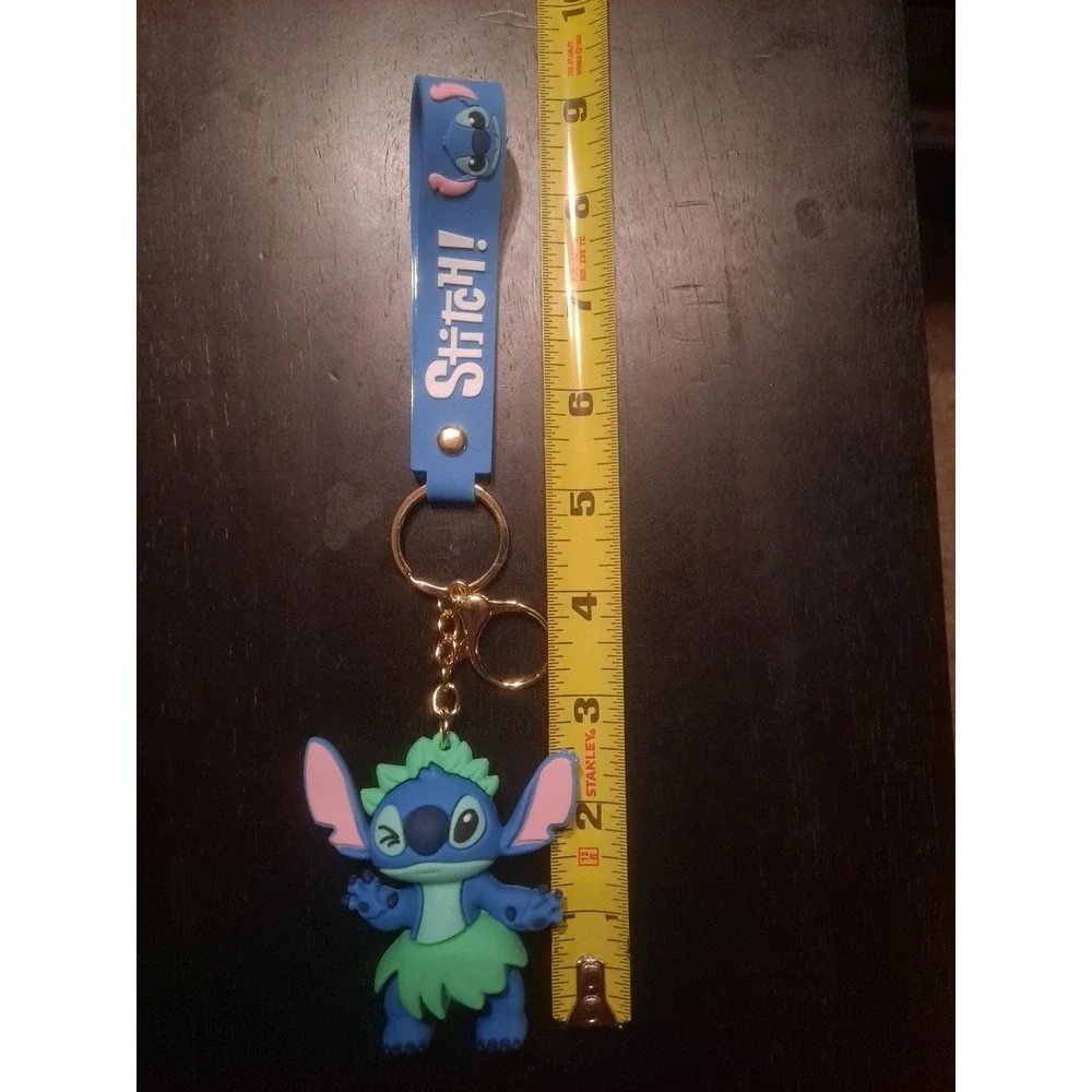 Disney Lilo & Stitch Hula 3D Keychain Backpack‎ Clip Keyring Pendant Wristlet